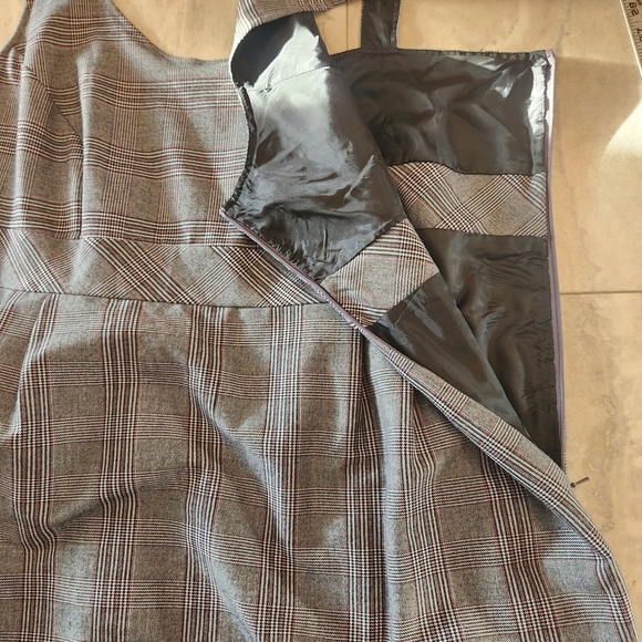 Elementz Women's Dress 2x Babydoll Mini Black White Red Plaid Academia Paisley - Picture 15 of 15